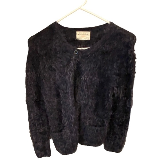 Zara Girls Winter Collection Deep Purple Fuzzy Cardigan Size 11-12 - Picture 1 of 13
